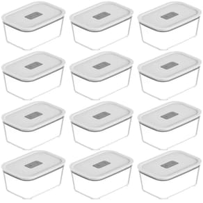 12 Potes Herméticos De Vidro 1,2l Branco Fresh Lock Ou Para Geladeira Freezer Forno
