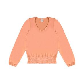 Blusa Feminina Manga Longa Lecimar em Crepe Viscose