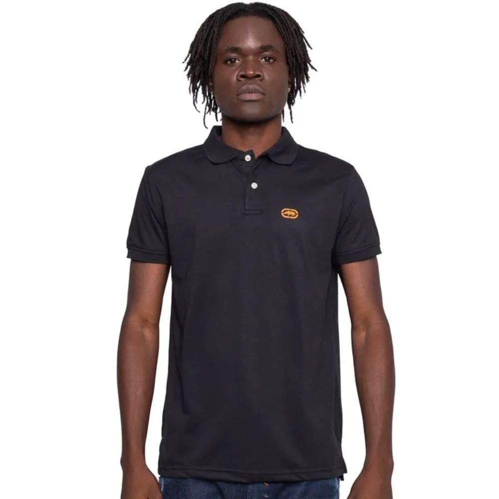 Camisa Polo Masculina Ecko Plus Size Preta EK292 Preto