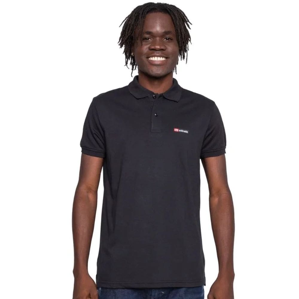 Camisa Polo Masculina Ecko Plus Size Preta EK404 Preto