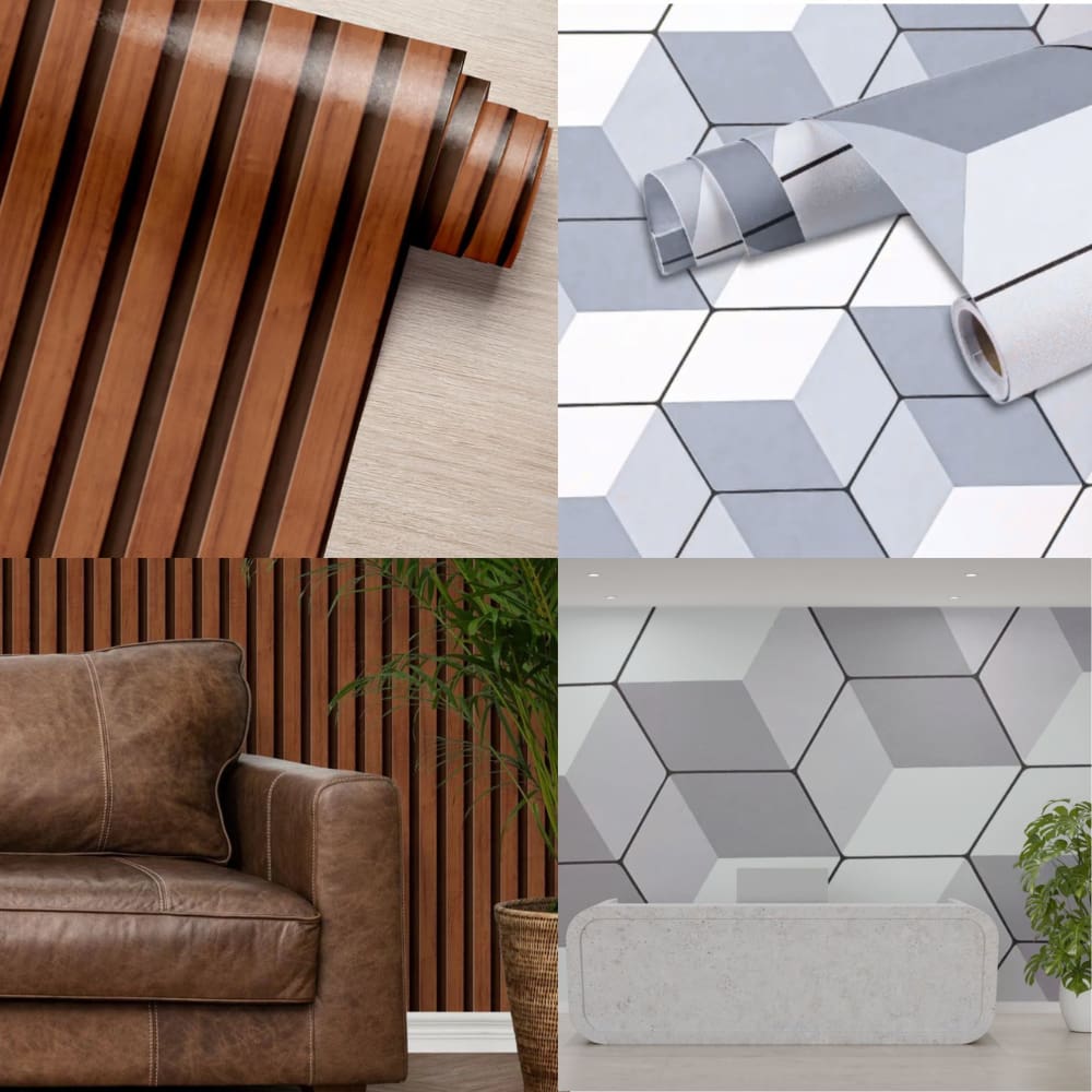 Papel de Parede Adesivo Autolante Decorativo PVC Estampa 5 Metros Quarto Sala Cozinha Banheiro Escritorio