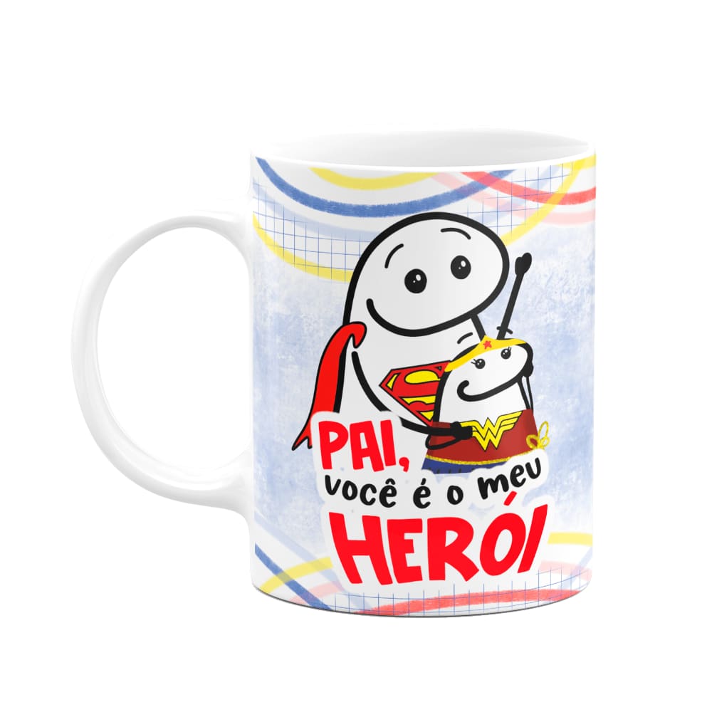Caneca Flork Pais - Pai herói de menina - 325ml
