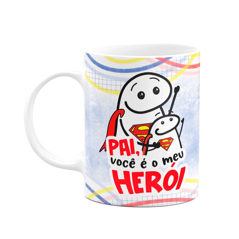 Caneca Flork Pais - Pai herói de menina - 325ml