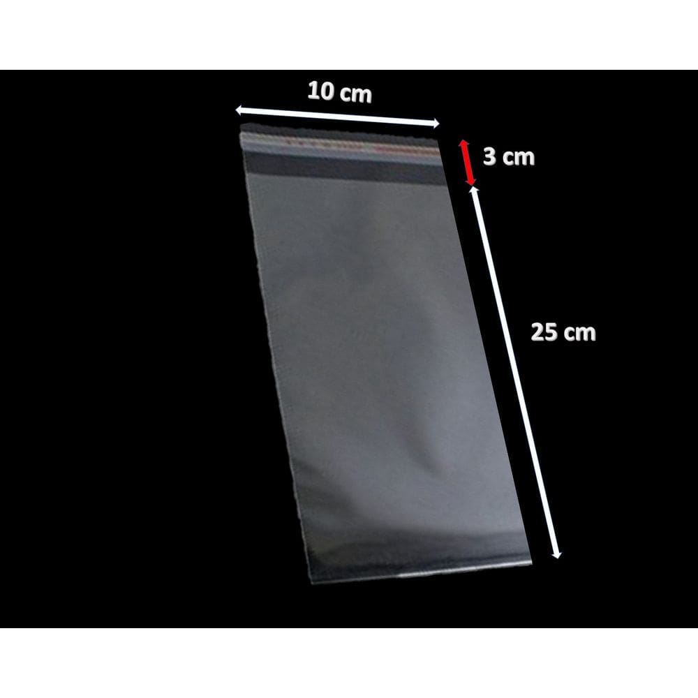 Saco Adesivado Plástico Transparente Vabene 10x25+3cm 1.000 Unidades