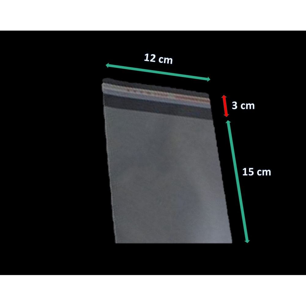 Saco Adesivado Plástico Transparente Vabene 12x15+3cm 500 Unidades