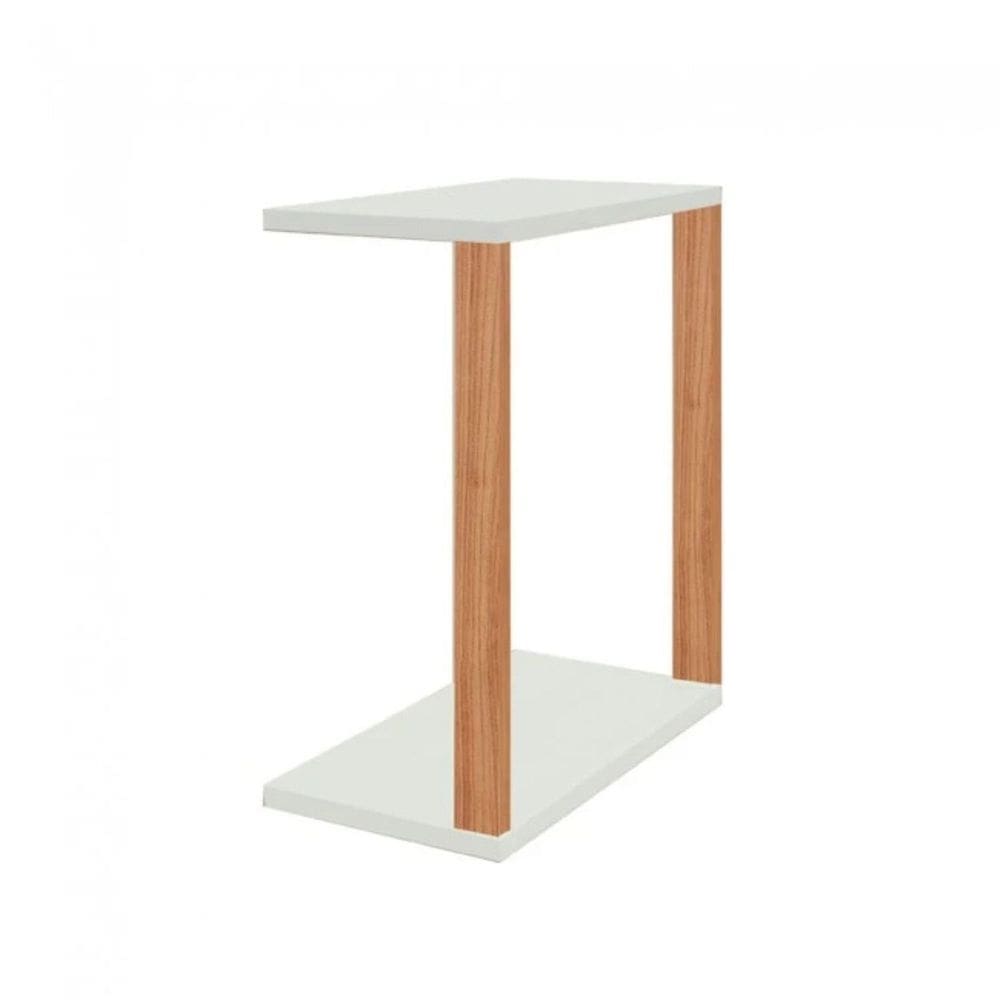 Mesa Lateral 100% Mdf 70cm X 60cm Pradel Freijó / Off White