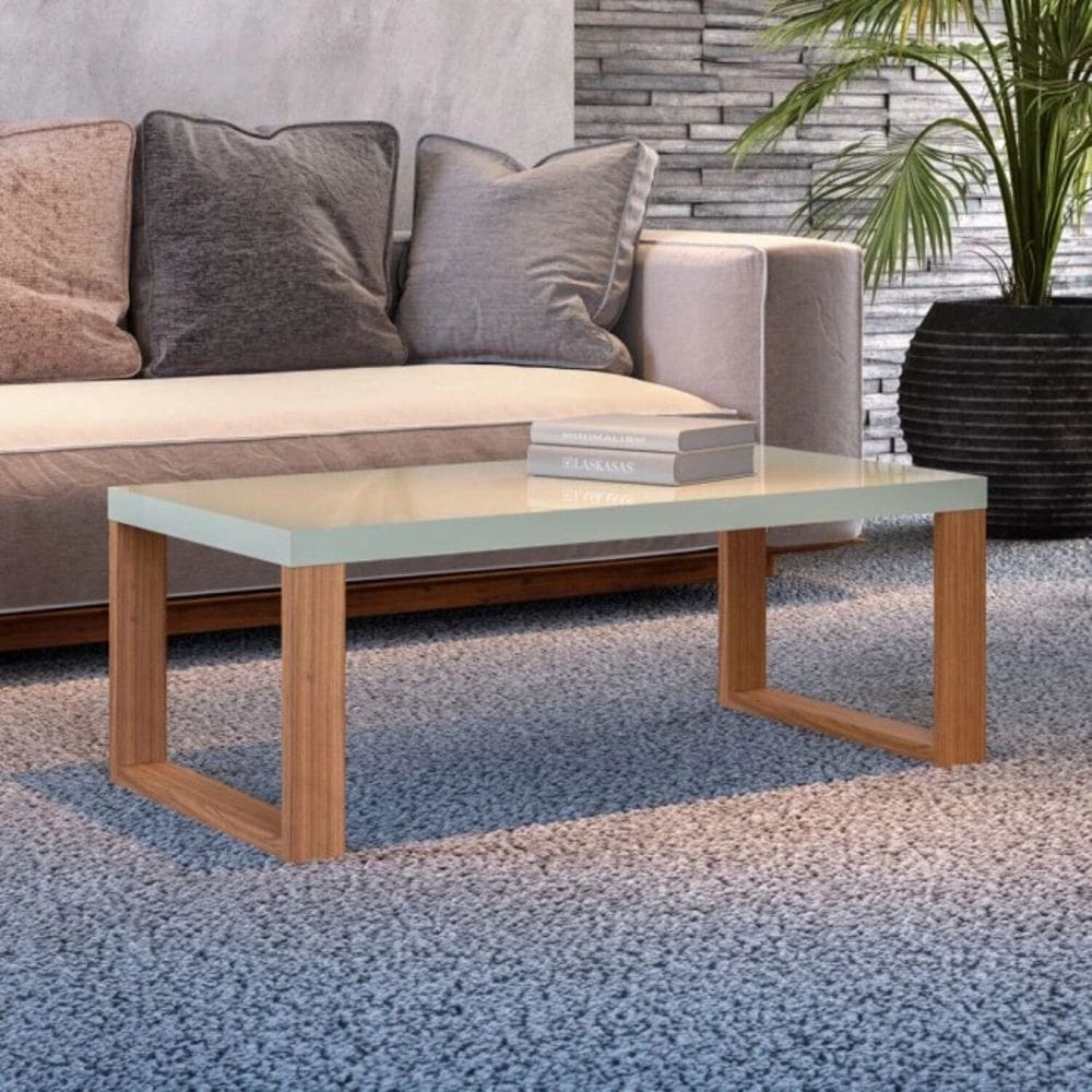 Mesa de Centro 89,5cm X 53cm Industrial Freijo/ Off White