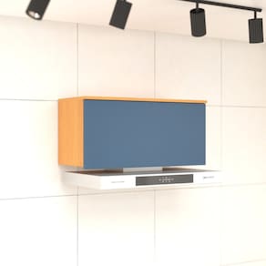 Armário para Cozinha Aéreo Basculante Florença Angelim/Cobalto