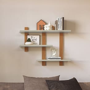 Nicho para Sala de Estar em Mdf Industrial Freijó / Off White