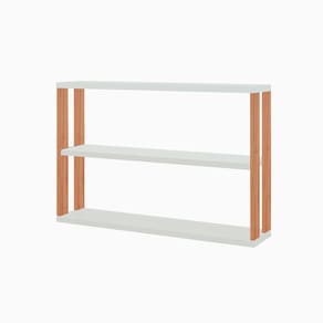 Nicho para Sala de Estar 2 Prateleiras Industrial Freijó/Off White