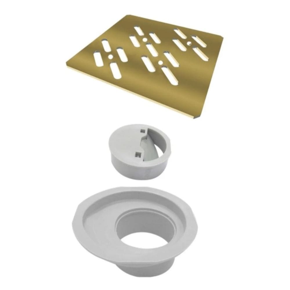 Grelha P/ Caixa Sifonada Quadrada 150Mm Gold Elleve Novii 15X15cm