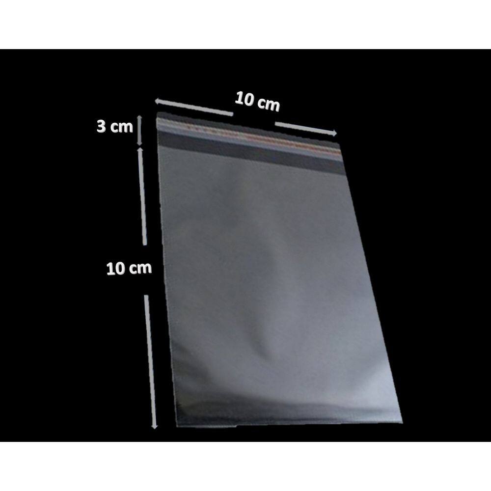 Saco Adesivado Plástico Transparente Vabene 10x10+3cm 100 Unidades