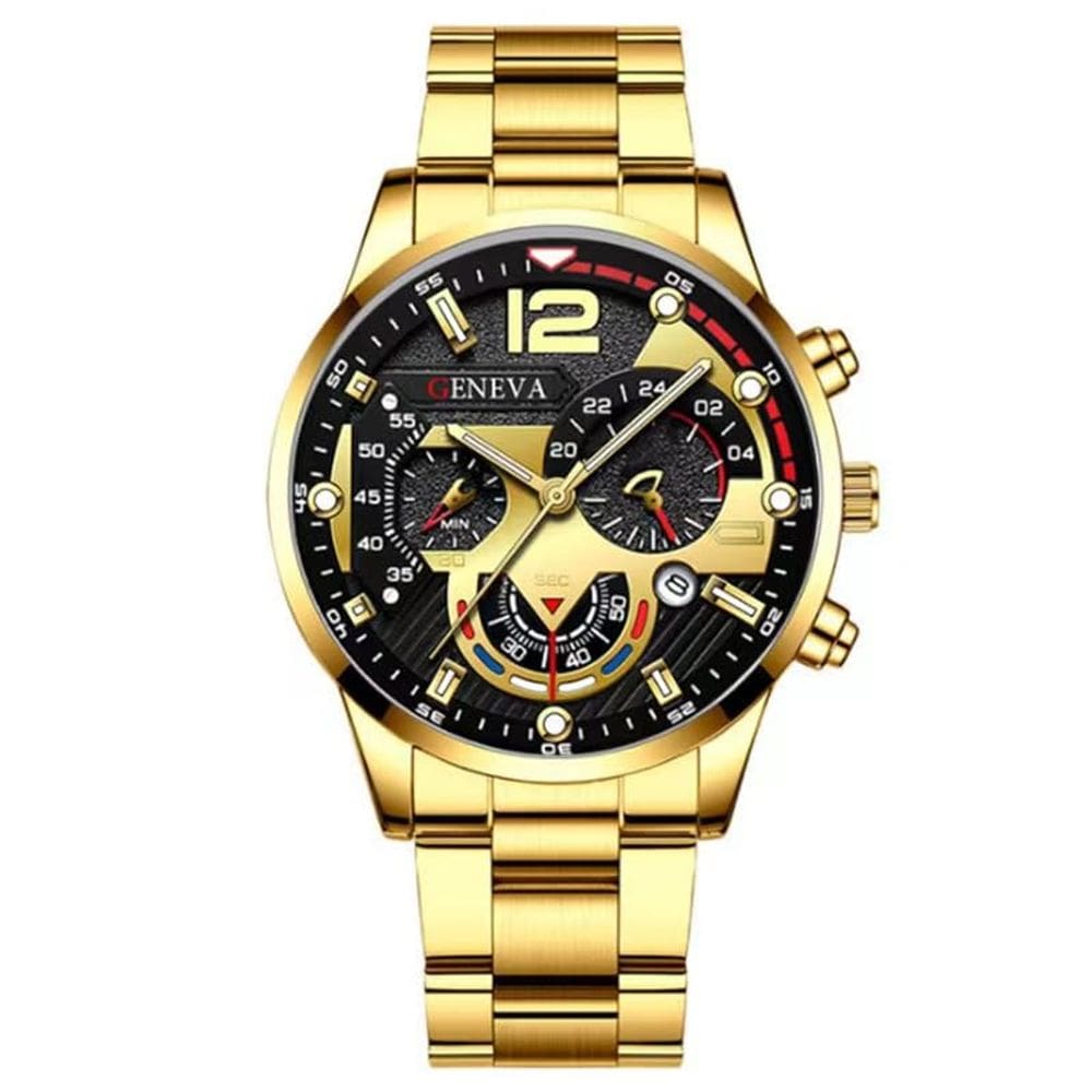 Assista ao calendário de datas com pulseira de aço para homens da sqtianyi Business