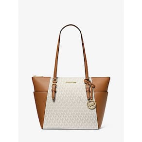 Sacola Michael Kors Charlotte com logotipo grande em couro