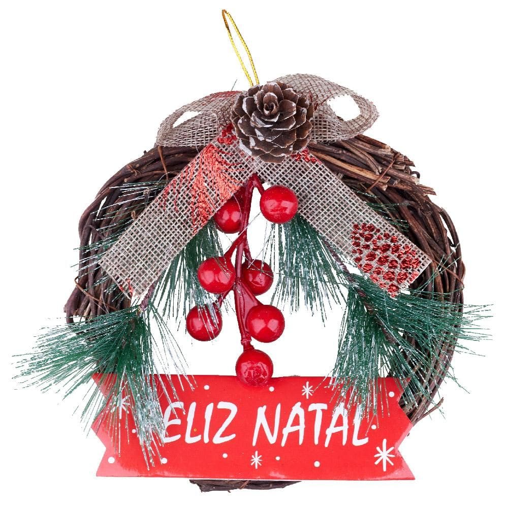 Guirlanda Feliz Natal 15cm Cazza