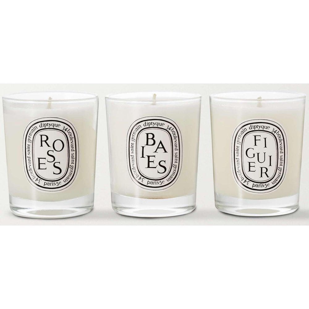 Conjunto de velas perfumadas Diptyque Baies Roses & Figuier 70g x3