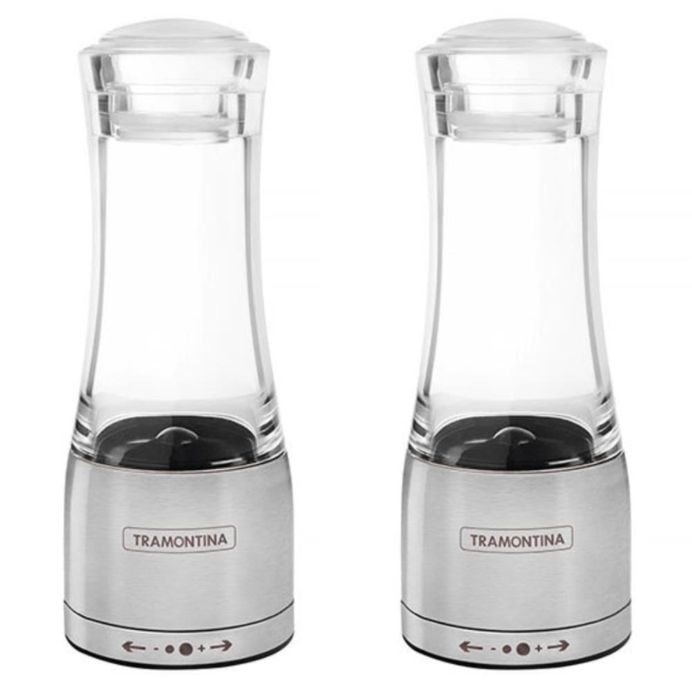 Moedor Aço Inox Acrílico Tramontina para Sal e Pimenta 2 Unidades 61653000X2