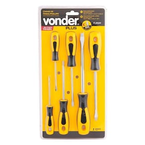 Kit Jogo Chaves De Fenda E Philips Profissional Multiuso Vonder 6 Peças