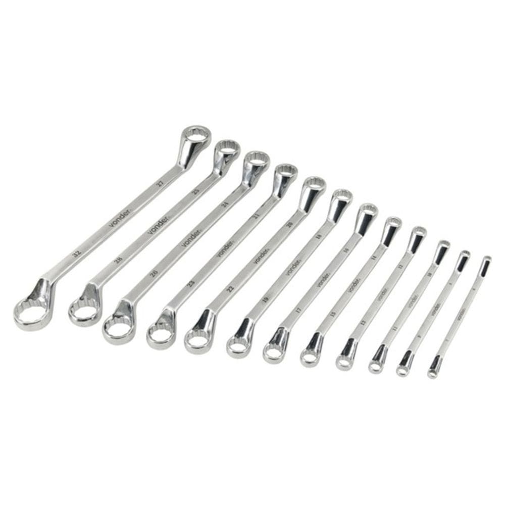 Kit Jogo de Chaves Estrela Cromadas Vonder Profissional 6 a 32mm 12 Peças