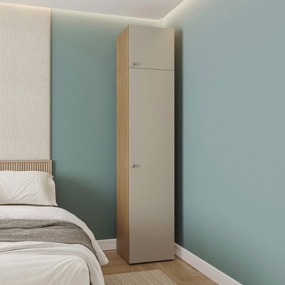 Guarda-roupa Módulo 45x180 e Módulo 45x40 2 Portas e 3 Prateleiras Frame Cabecasa madeiramadeira Acácia/Arenas