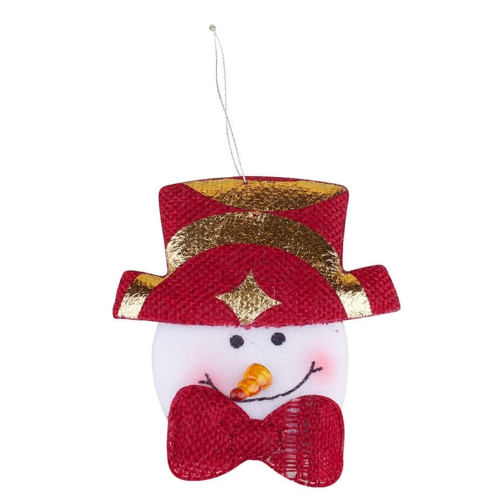 Enfeite de Natal Rostinhos Feltro 11cm Cazza Vermelho