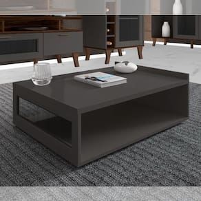 Mesa de Centro Decorativa Para Sala de Estar Em MDF Com Tela