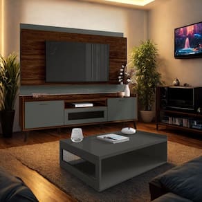 Rack Com Painel 180 cm Para TV 75 Polegadas Moderno e Mesa de Centro