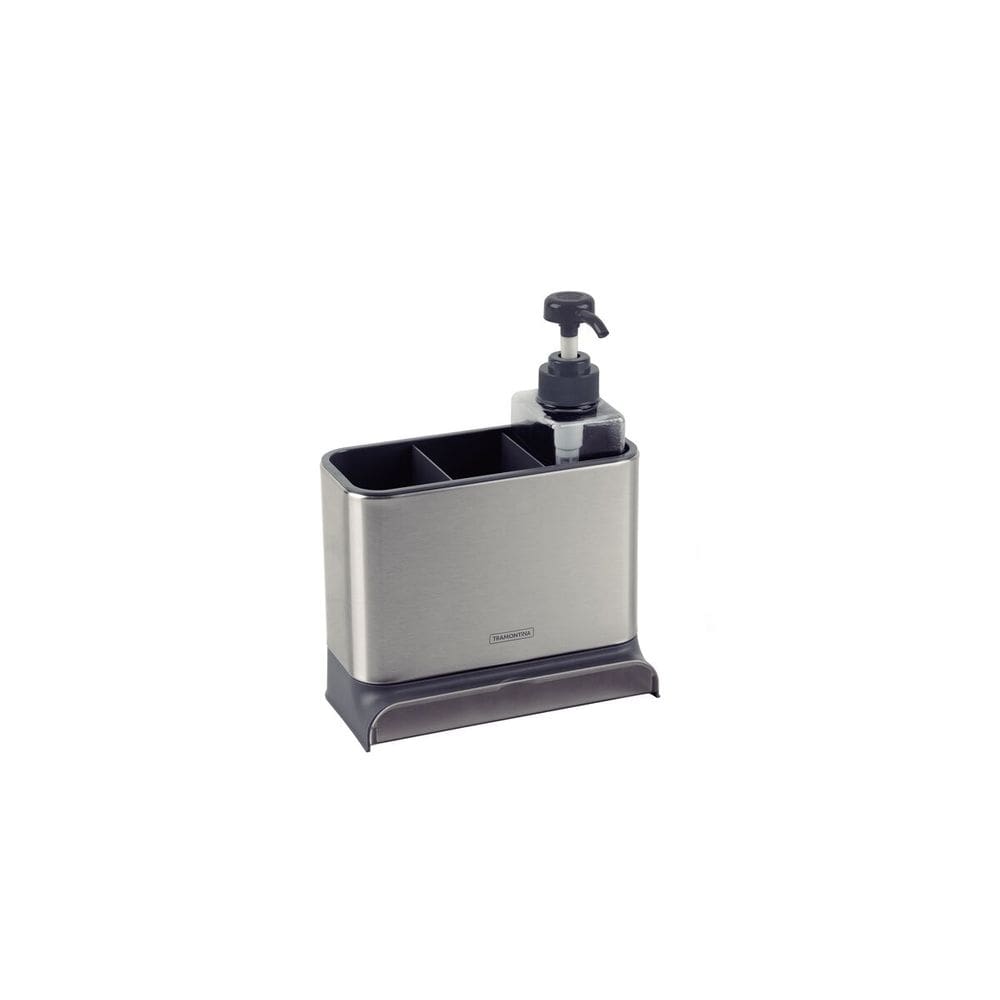 Organizador De Pia Inox Porta Esponja Com Dispenser Sabão