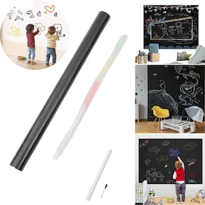 Papel de Parede Adesivo Autocolante PVC Quadro Branco ou Preto Com 5 Giz Marcador 2 Metros