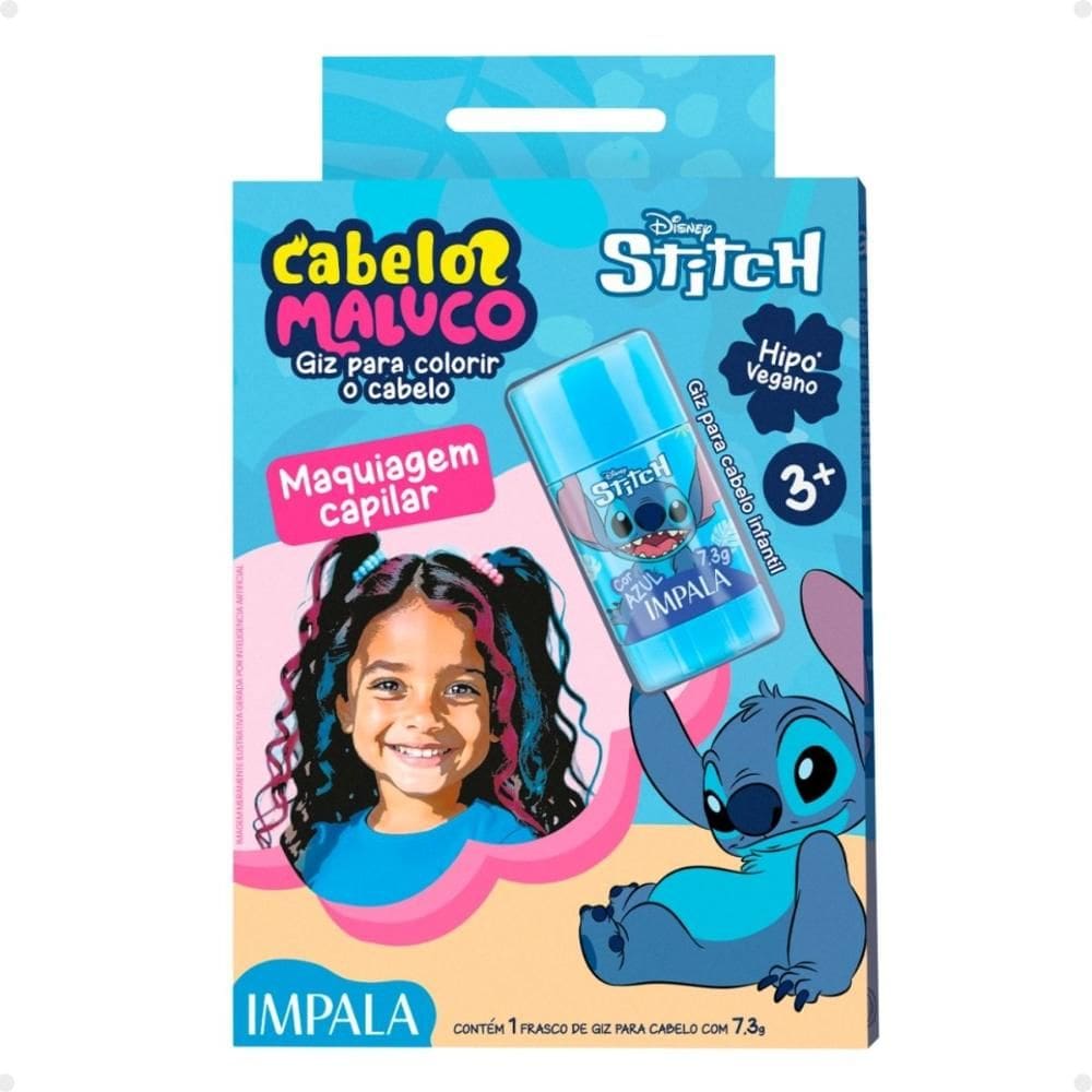 Giz Para Colorir o Cabelo Stitch Cabelos Maluco Azul Stitch