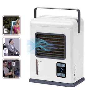 Mini Ar Condicionado Digital Umidificador Purificador Blu Breeze Mesa Escritorio Quarto Ventilador Usb Bivolt Portatil