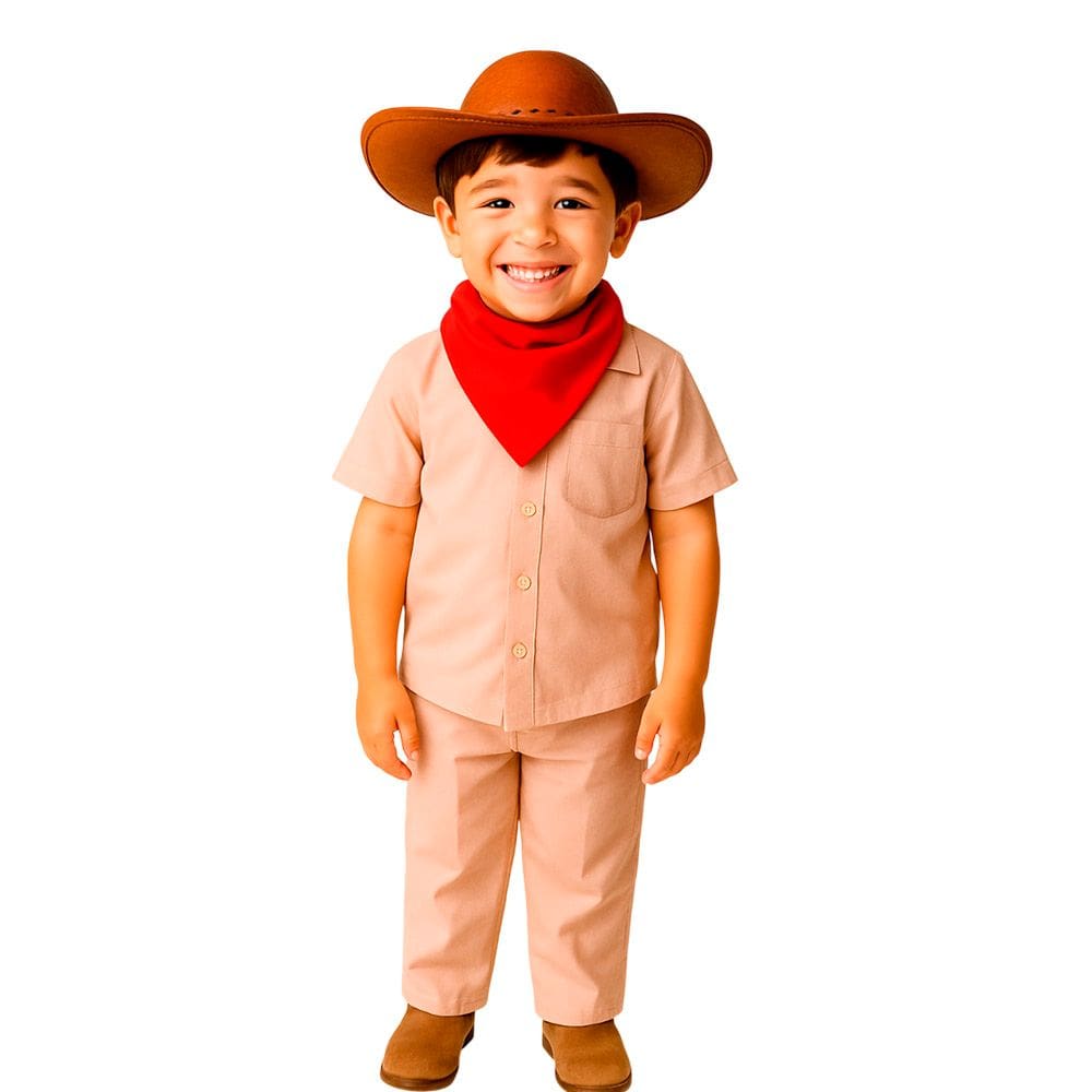 Fantasia Cangaceiro Infantil Festa Junina São João Lampião Luiz Gonzaga Arraiá Caipira Regional Tradicional Nordestina