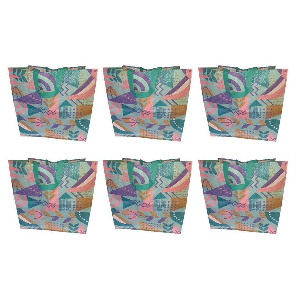 6 Sacolas Gigantes de Ráfia Ecobag Retornável 44x45x29cm B4u