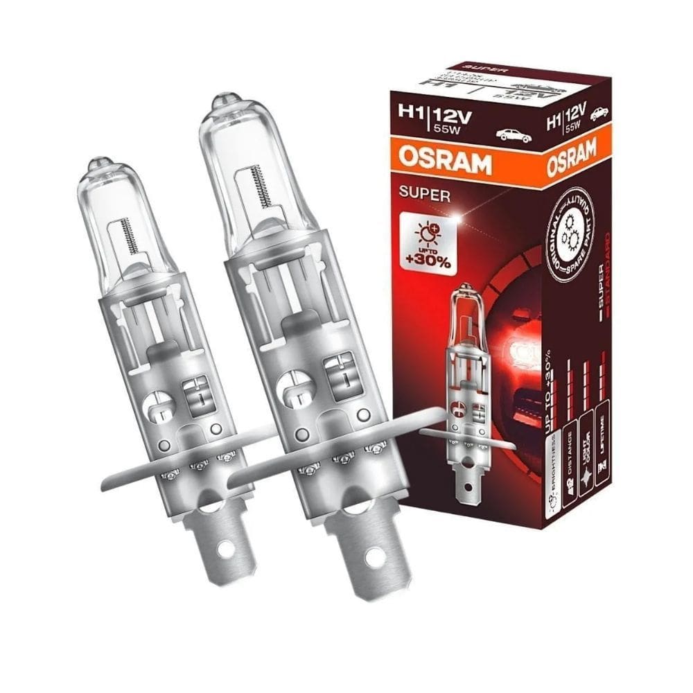 Par Lâmpadas Osram Super H1 55w 12v +30% Luz