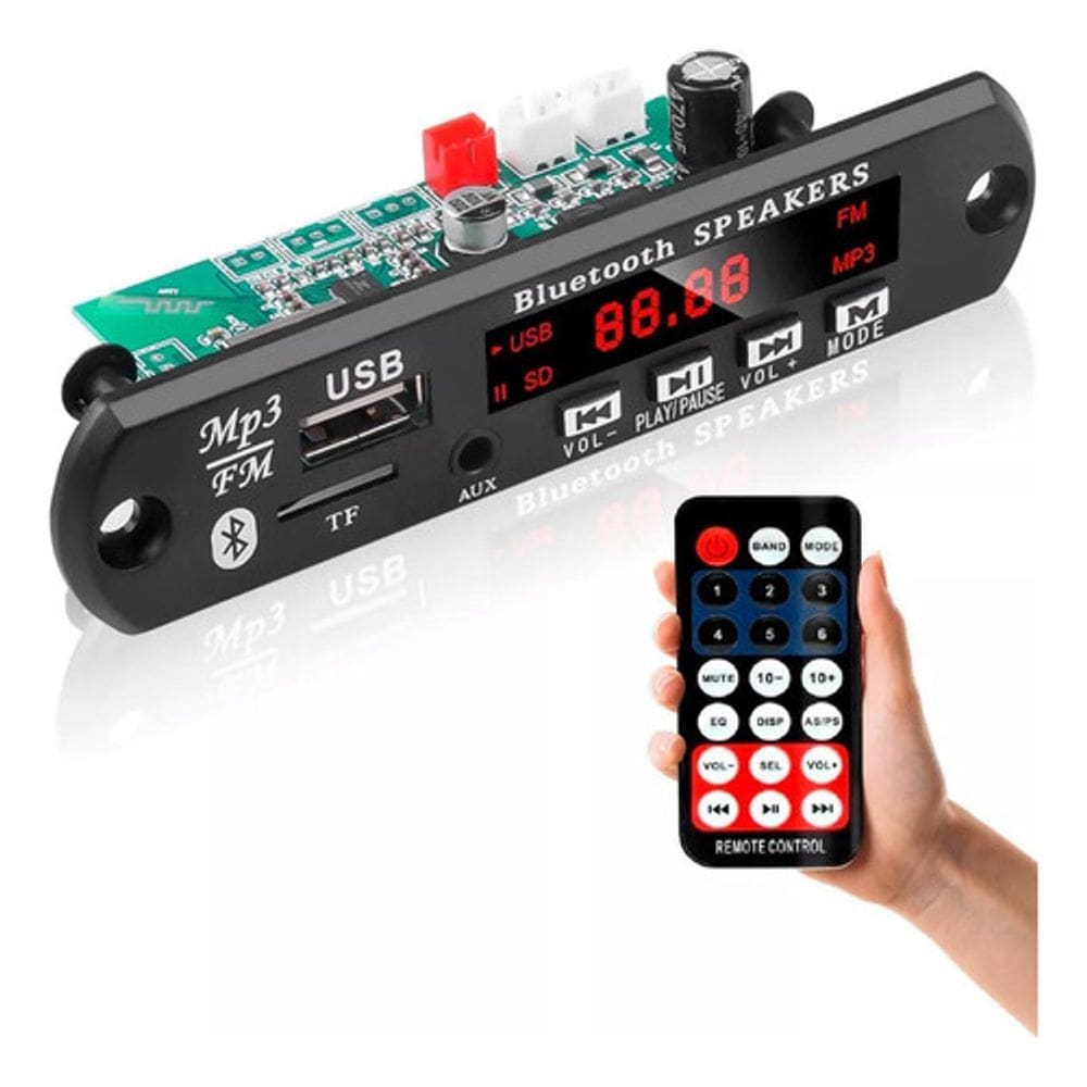 Placa Decodificadora Receiver Mp3 Fm Bluetooth Cartão Sd
