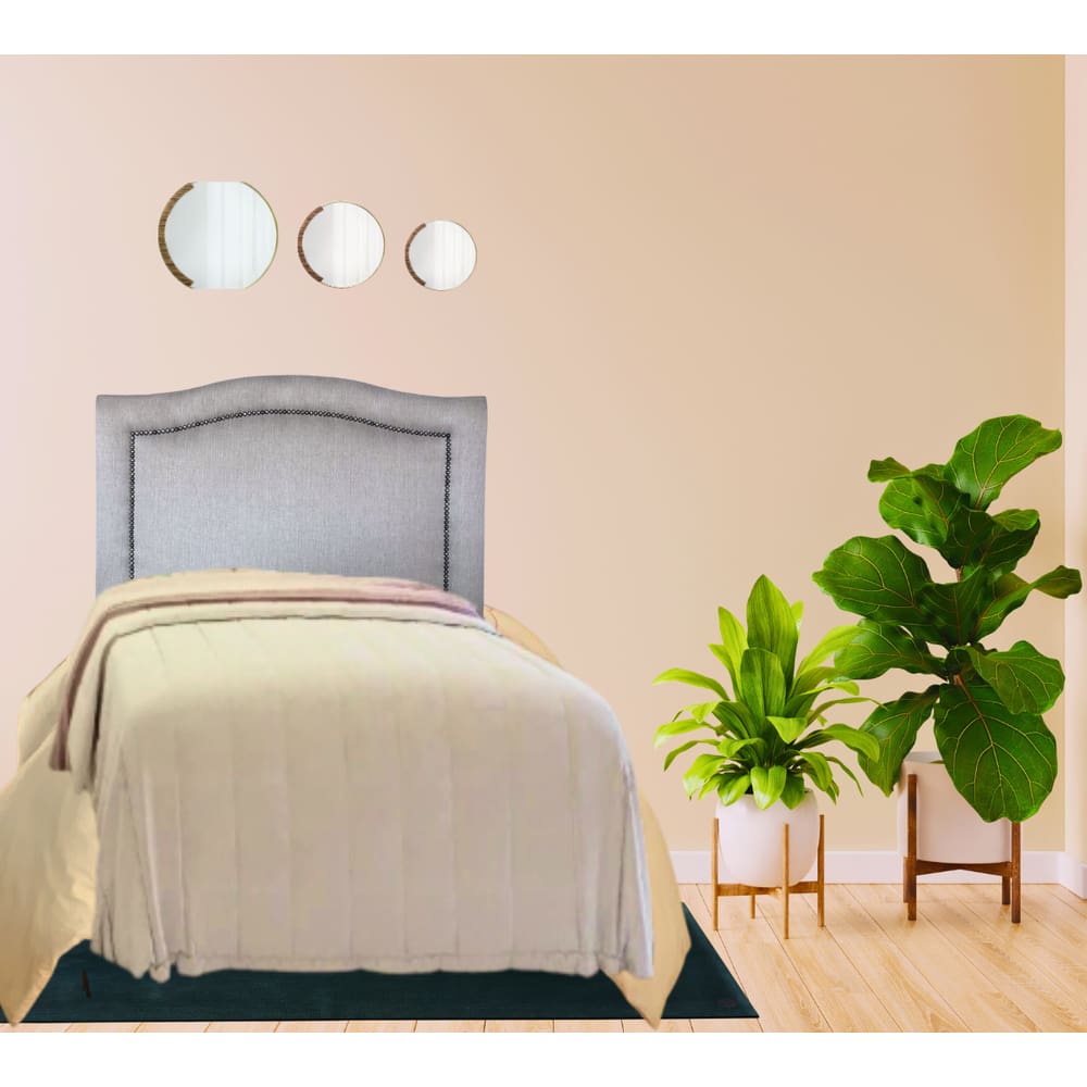 Cabeceira Para Cama Box Solteiro Línea Deluxe em Linho Cinza