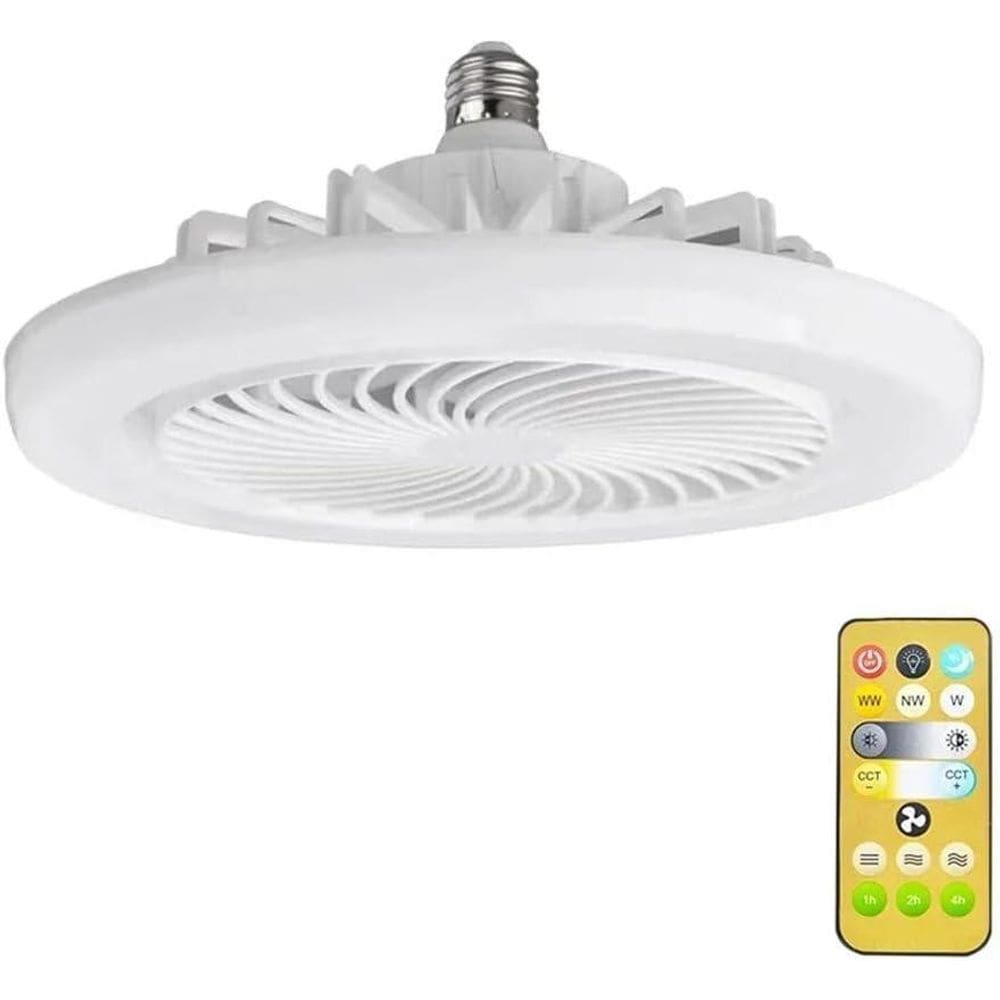 Ventilador Teto Lâmpada Encaixe E27 Led 30W Silencioso E