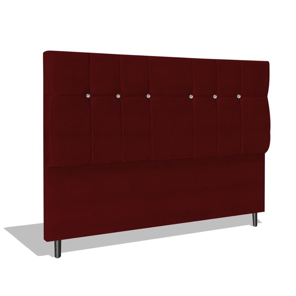 Cabeceira Estofada Box Casal Encosto Para Cama Opala 144x126 Marsala 
