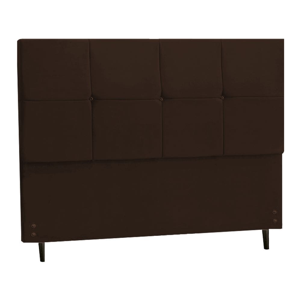 Cabeceira Casal 144 Cm New Paris Marrom para Cama Box Estofada -