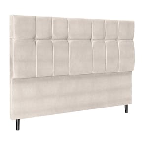 Cabeceira Opala Bege Estofada para Cama Box Casal King Size 195Cm Quarto Luxo