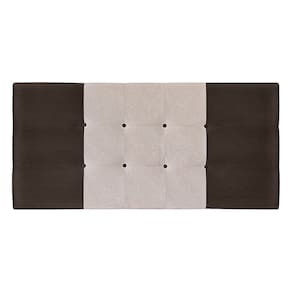 Painel Estofado Nina 144 cm Para Cama Box Quarto Casal Suede Marrom/Bege