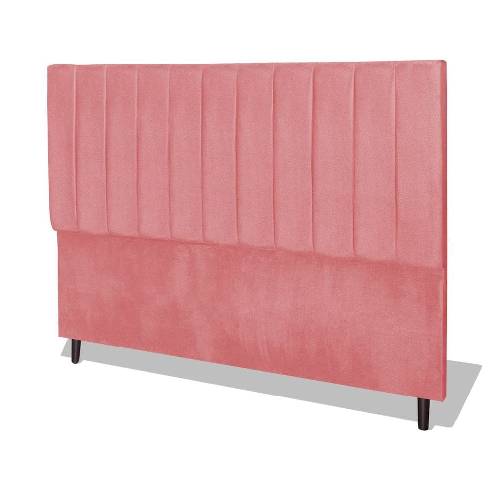 Cabeceira Estofada Box Casal Encosto Para Cama Leblon 144x126 Rosa 