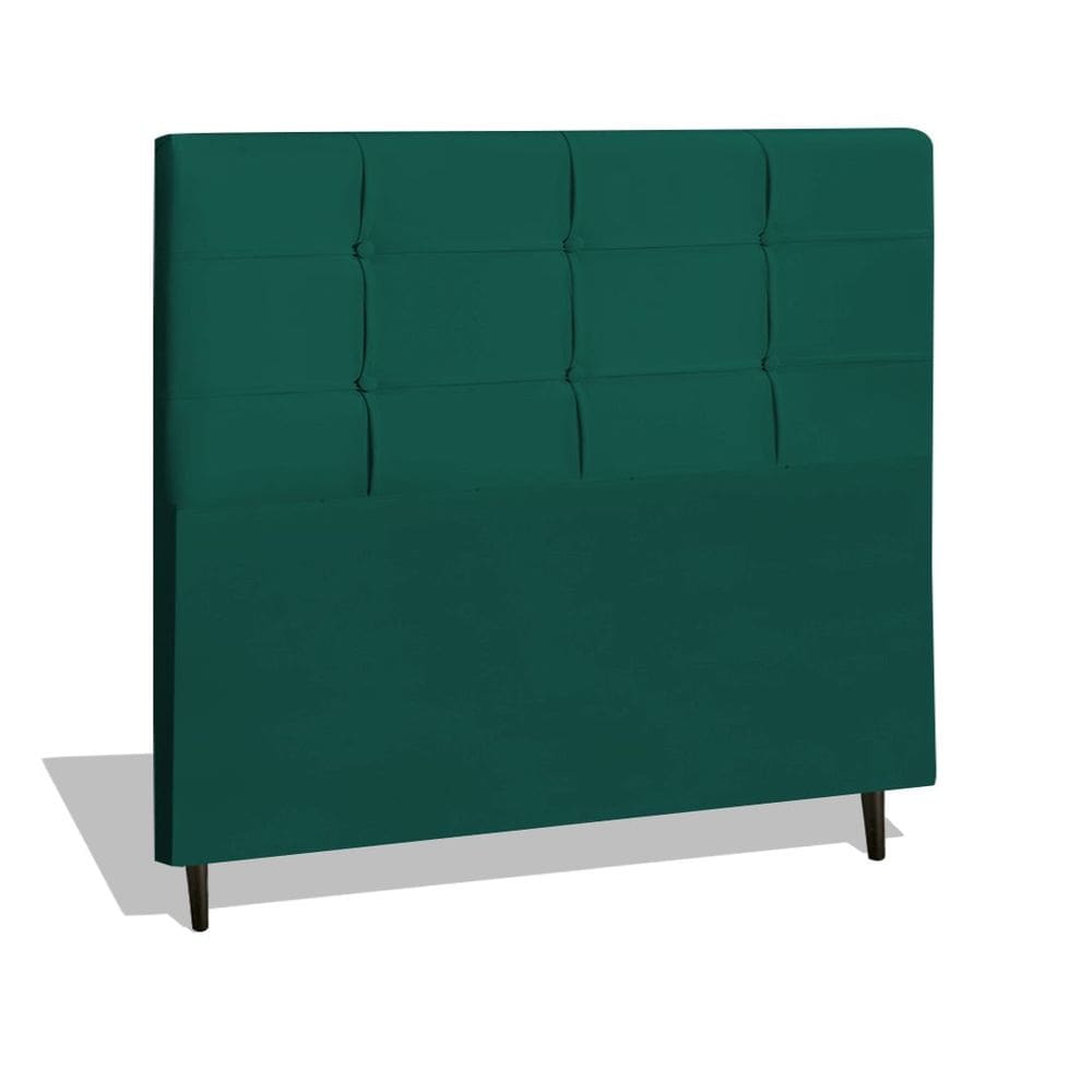 Cabeceira Estofada Box Casal King Size Encosto Para Cama Style 195x126 CM Azul Tiffany