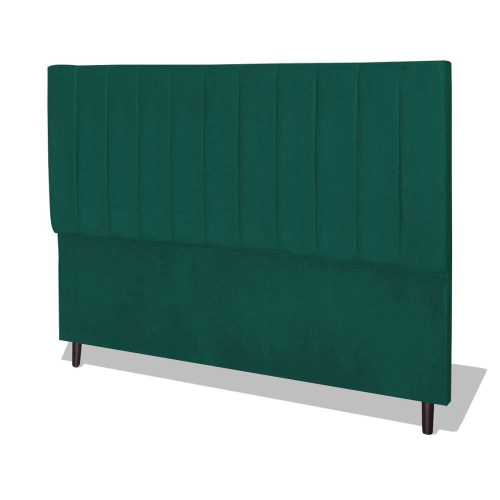Cabeceira Estofada Box Casal King Size Encosto Para Cama Leblon 195x126 CM Azul Tiffany