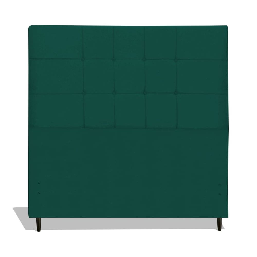 Cabeceira Estofada Box Casal King Size Encosto Para Cama Barcelona 195x126 CM Azul Tiffany