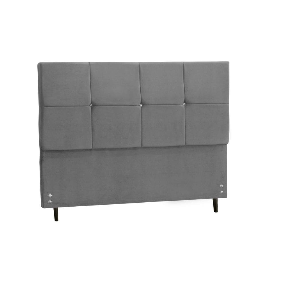 Cabeceira Solteiro 94 Paris Cinza Para Cama Box Estofada