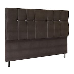 Cabeceira Opala Marrom Estofada para Cama Box Casal King Size 195Cm Quarto Luxo