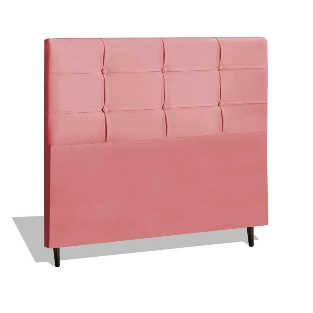 Cabeceira Estofada Box Casal King Size Encosto Para Cama style 195x126 CM Rosa