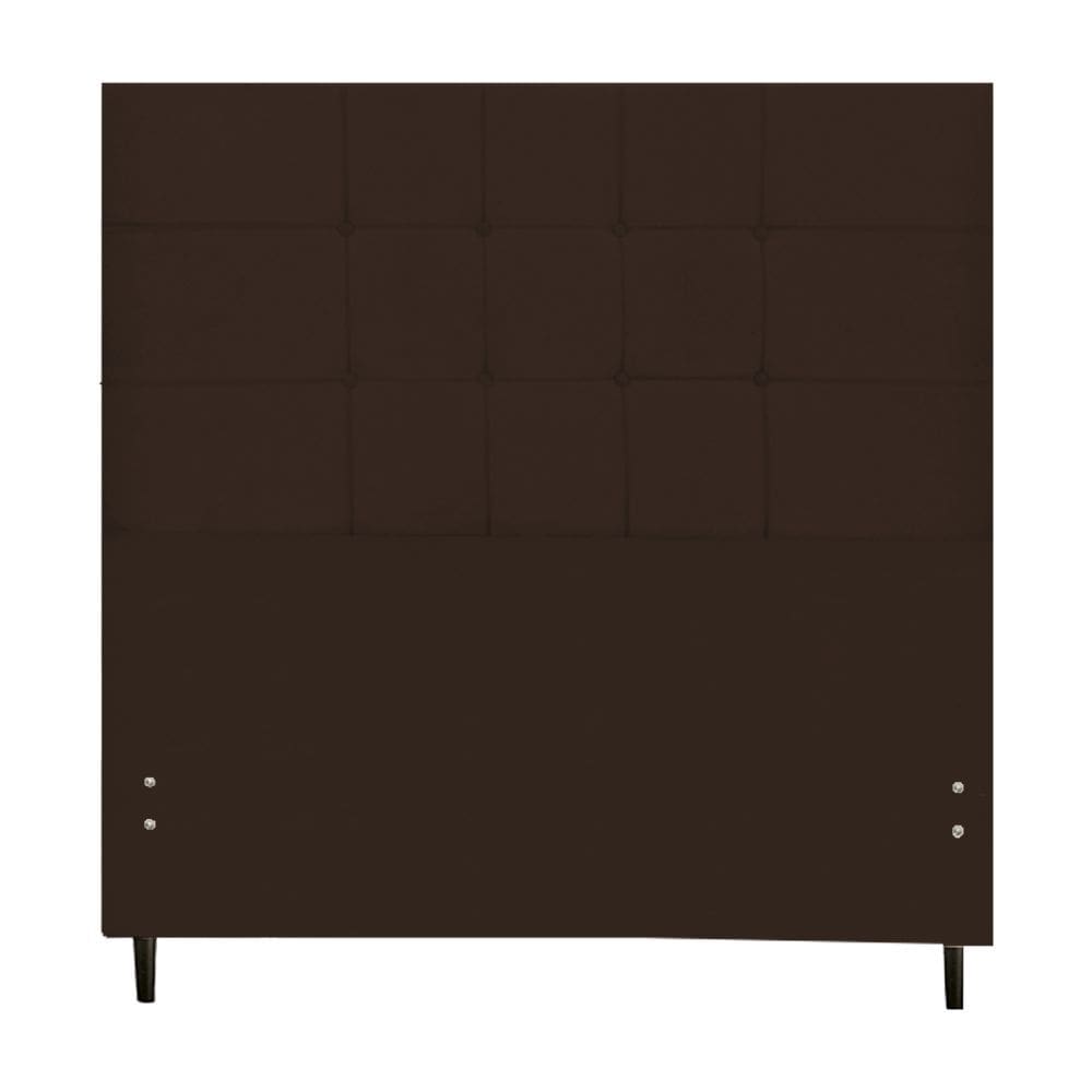 Cabeceira New Barcelona  Estofada Com Botão de Tecido para Cama Box Casal 144Cm Marrom