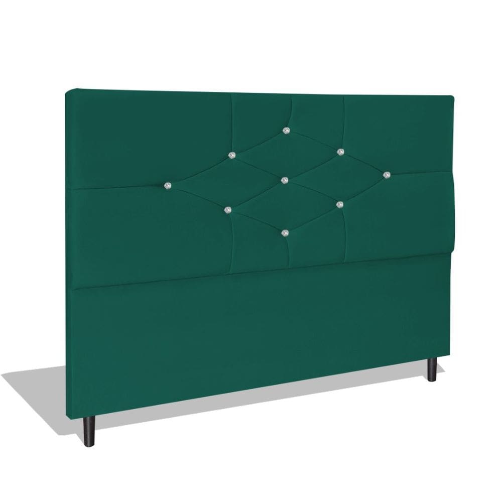 Cabeceira Estofada Box Casal Encosto Para Cama Camboriu 144x126 Azul Tiffany
